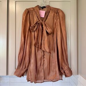 Beulah Style Copper Tie Blouse